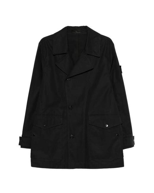 Stone Island Black Buttoned Pocket Jacket for men