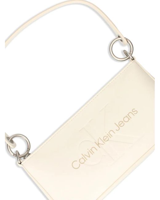 Calvin Klein Natural Logo-Print Shoulder Bag