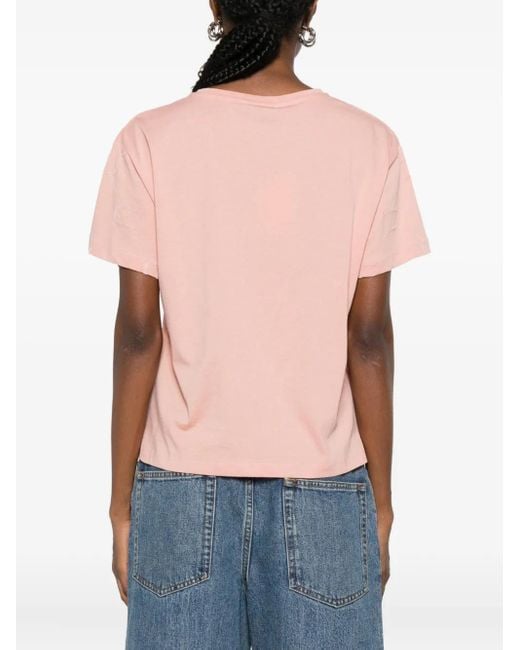 Twinset Pink Logo-Pattern T-Shirt