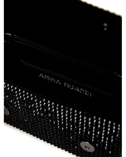 AMINA MUADDI Black Superamini Paloma Crystal-embellished Clutch Bag