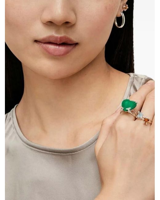 Anillo con aplique de corazón Tous de color Green