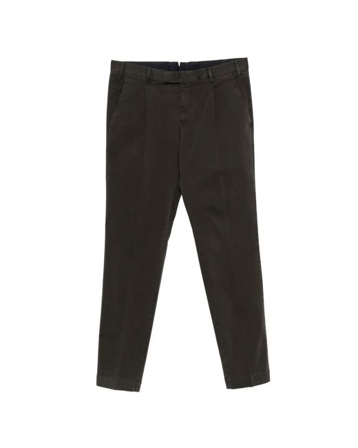 PT Torino Black Master Belt-Loop Trousers for men