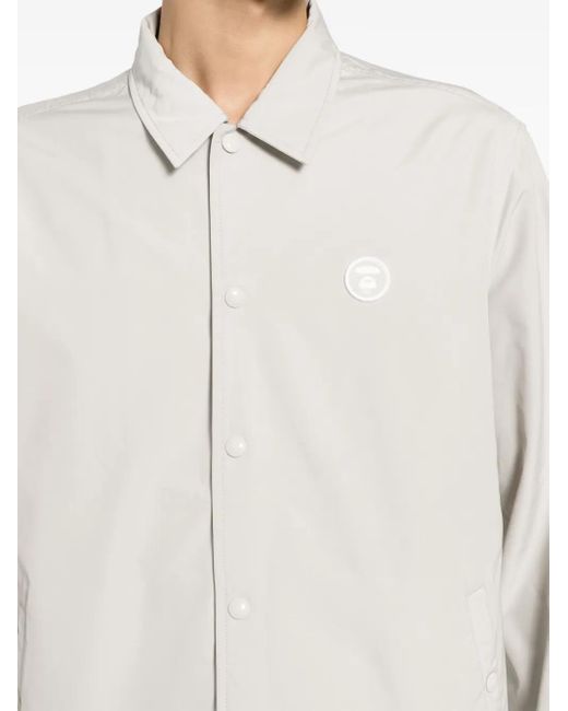 Aape By A Bathing Ape White Logo-Patch Long-Sleeved Jacket for men