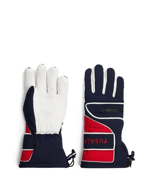 Fusalp Blue Slalom Zip-Pocket Ski Gloves