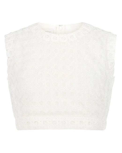 Giambattista Valli クロップド ニットトップ White
