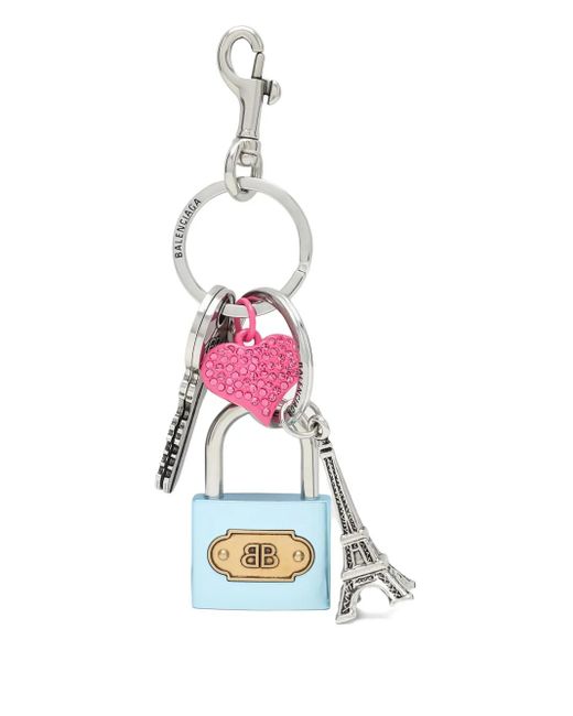 Portachiavi Con Ciondolo A Lucchetto di Balenciaga in Pink