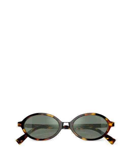 Miu Miu Green Oval-Frame Sunglasses