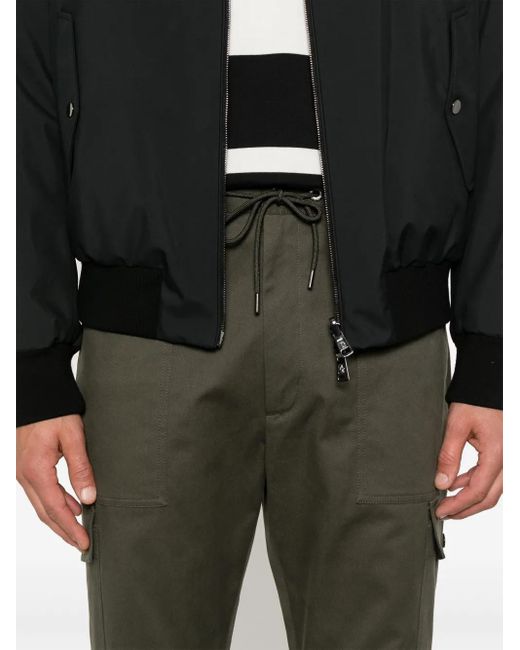 Moncler Green Logo-Patch Straight-Leg Trousers for men