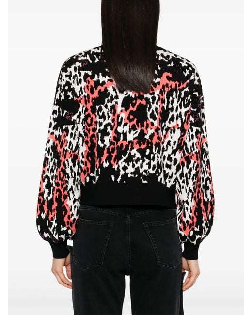 Just Cavalli Black Leopard Cropped Cardigan
