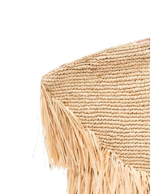 Zimmermann Natural Medium Goldentime Fringe Tote Bag