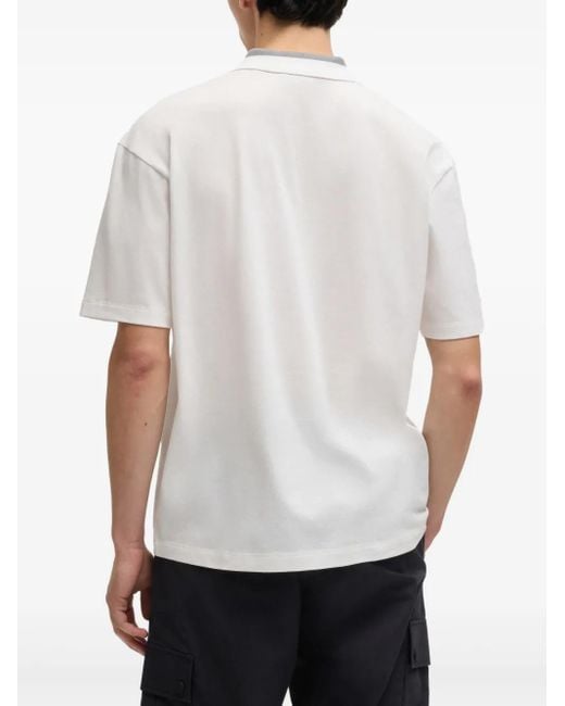 Polo con logo estampado HUGO de hombre de color White