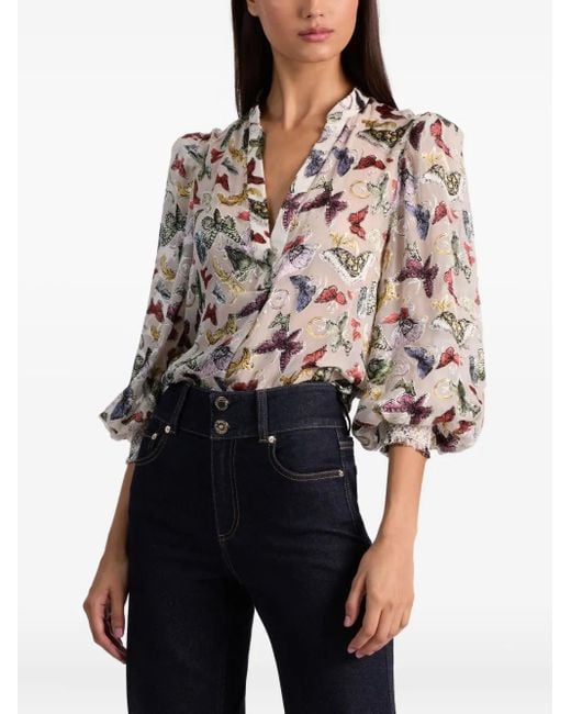 Alice + Olivia Sheila Blouse in het Gray