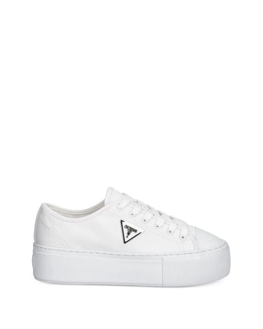 Guess White Joezi Platform Sneakers