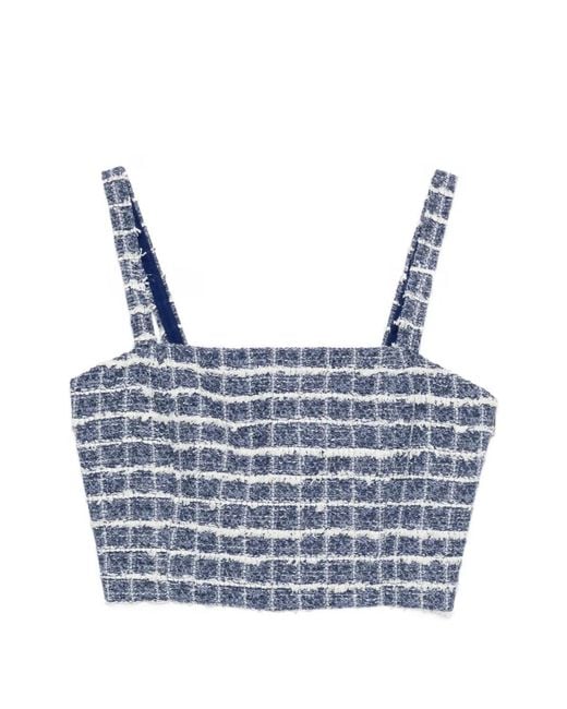 Iceberg Blue Check Crop Top