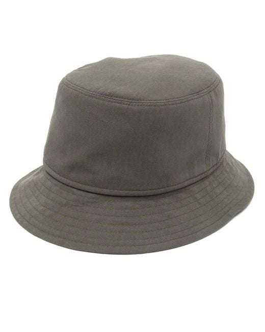 Borsalino Gray Logo-Tag Bucket Hat for men