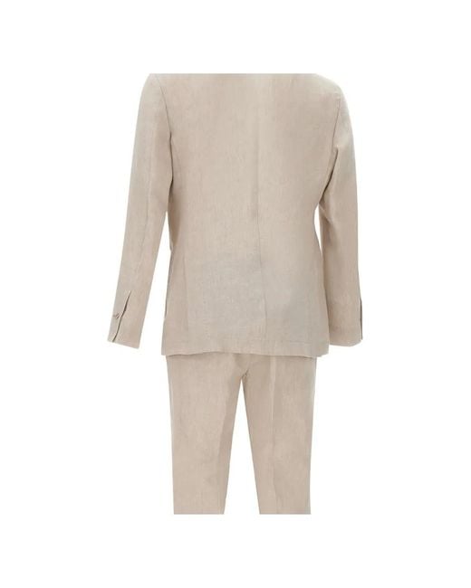 Barba Napoli Natural Patch-Pocket Pleated Suit for men