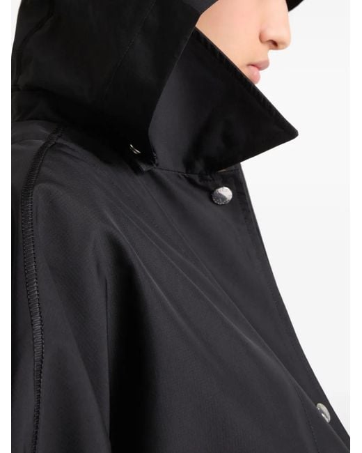 Yves Salomon Black Hooded Raincoat