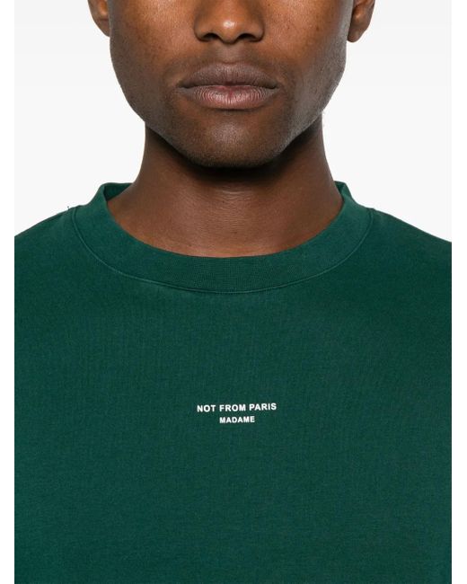 Drole de Monsieur Green Le T-Shirt Slogan Classique Top for men