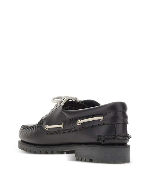 Timberland Black Road Trip 3-Eye Lug Handsewn Boat Shoes for men