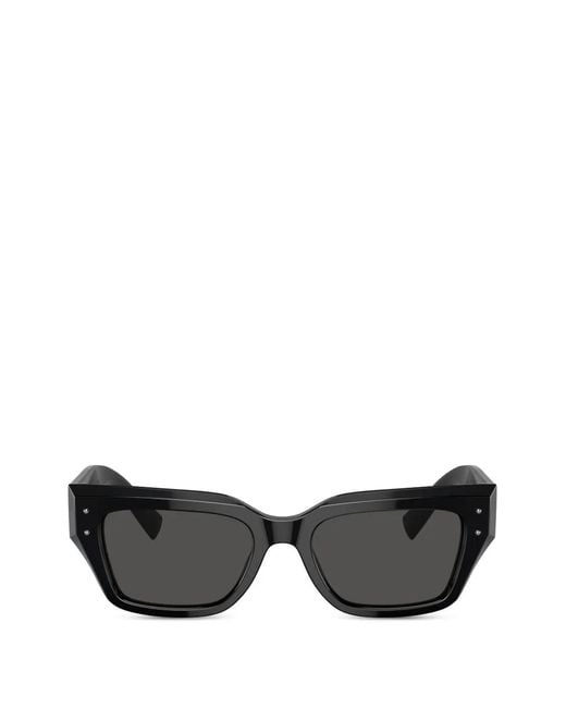 Dolce & Gabbana Black Studded Square Sunglasses