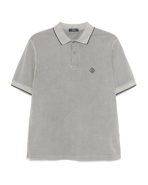 Herno Poloshirt Mit Logo-Stickerei in Gray für Herren