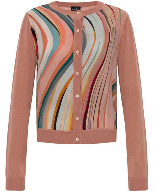 Paul Smith ストライプ カーディガン Pink