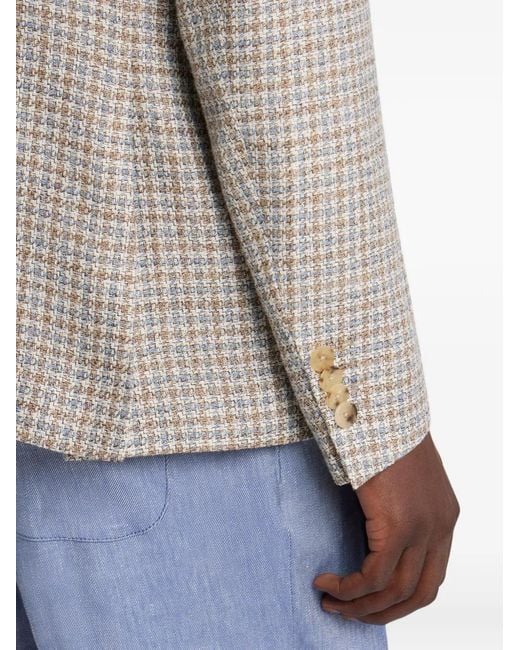 Etro Gray Roma Fit Checked Jacket for men