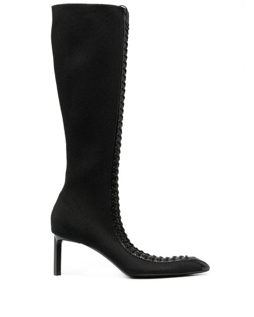 Givenchy Black Knee-high 70mm Lace-up Leather Boots