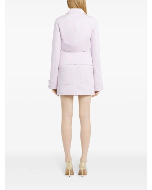 Courreges Pink Cropped Jacket With Two-Way Zip