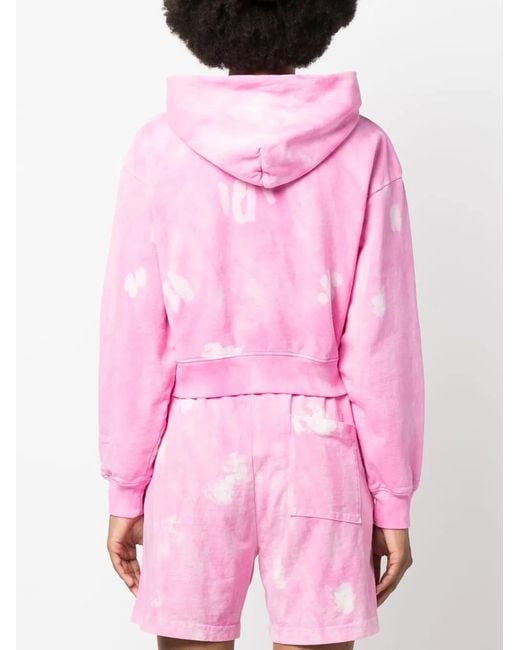 Sporty & Rich Pink Wellness Tie-Dye Cotton Hoodie