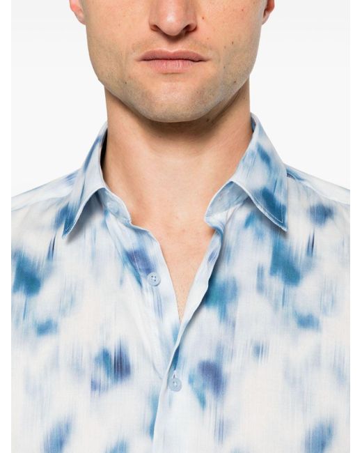 Karl Lagerfeld Overhemd Met Abstracte Print in het Blue voor heren