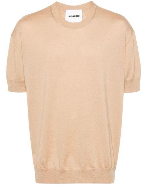 Jil Sander Natural Short-Sleeve Wool Jumper for men