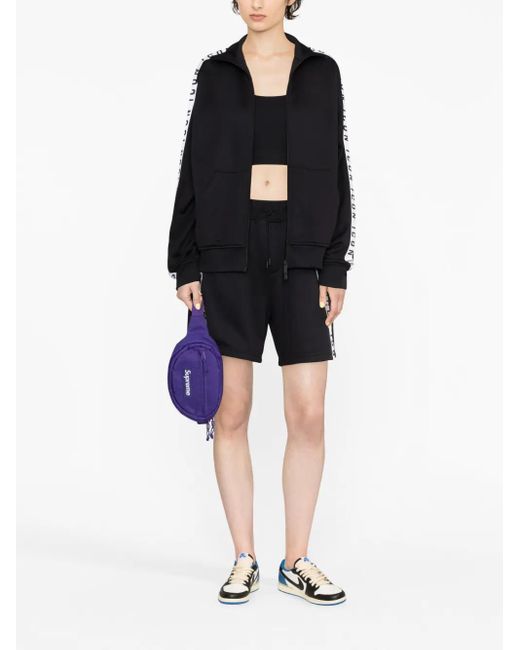 DSquared² Black Icon Funnel-Neck Zip-Up Jacket