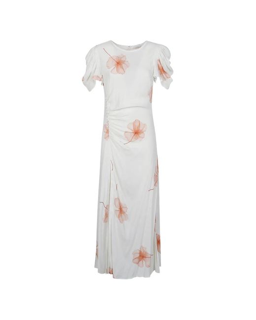 Mar De Margaritas White Robe Kristel À Motif Fleuri Fendue