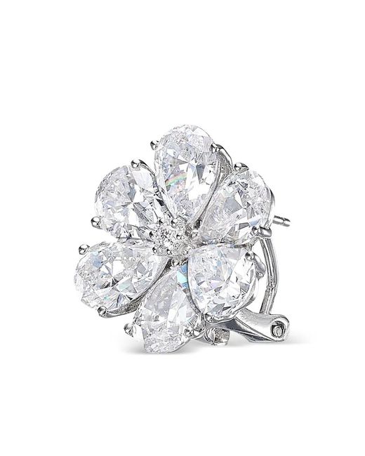 Anabela Chan Metallic Diamond Flower Earrings