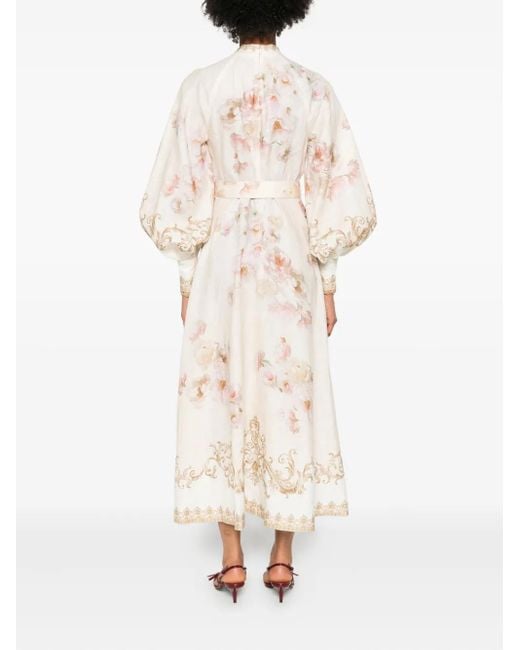 Zimmermann フローラル ドレス Natural