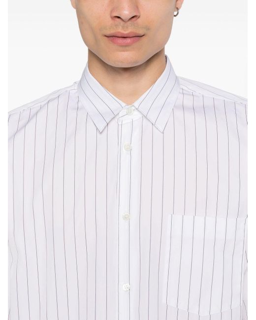Comme des Garçons White Striped Cotton Shirt for men