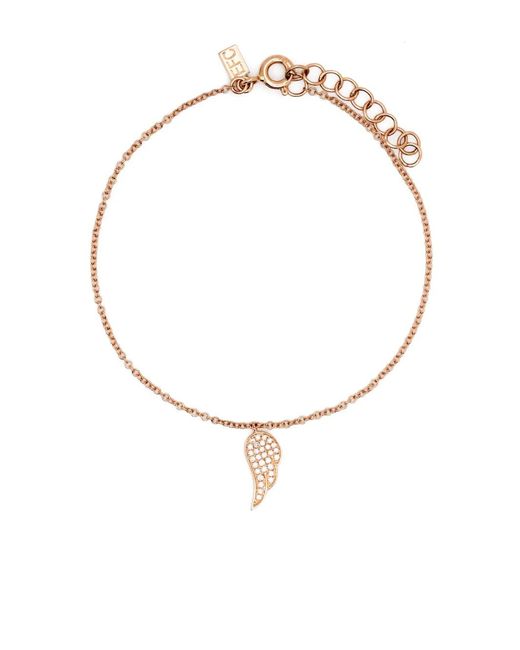 EF Collection White 14Kt Rose Angel Wing Diamond Bracelet