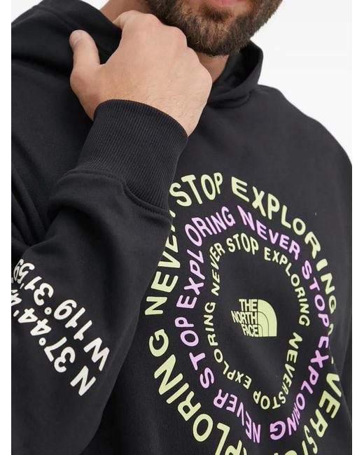 The North Face Black Long-Sleeved Graphic Hoodie for men
