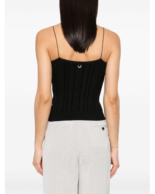 Jacquemus Black Le Haut Bella Cable-Knit Top