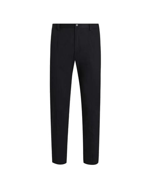 Dolce & Gabbana Blue Cotton Gabardine Trousers for men