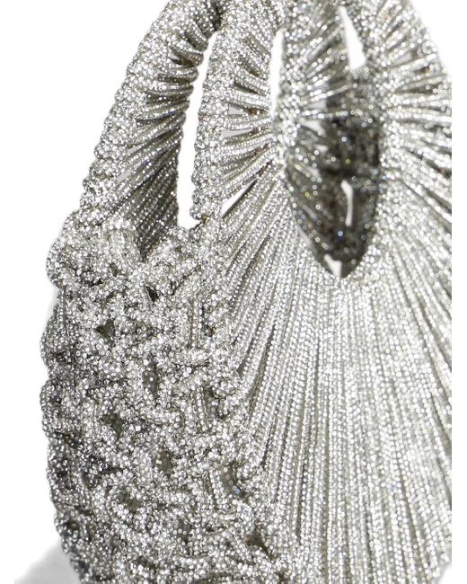 HIBOURAMA Metallic Pleated Circular Handbag