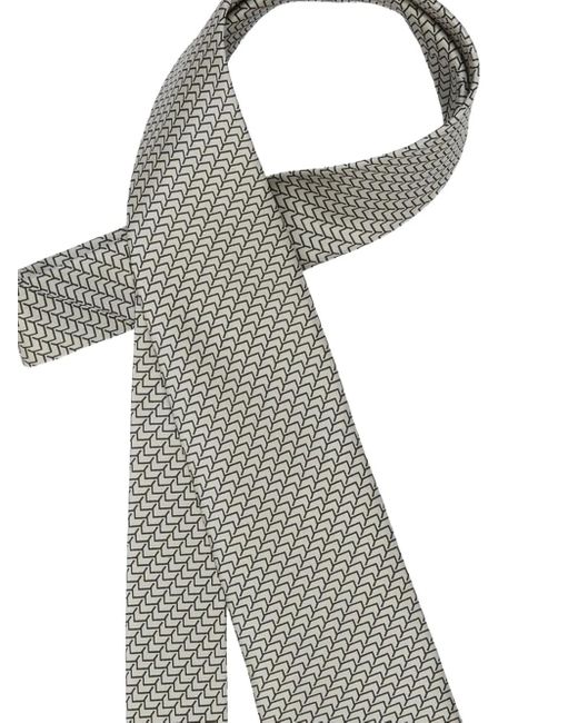 Giorgio Armani Gray Patterned-Detail Tie for men