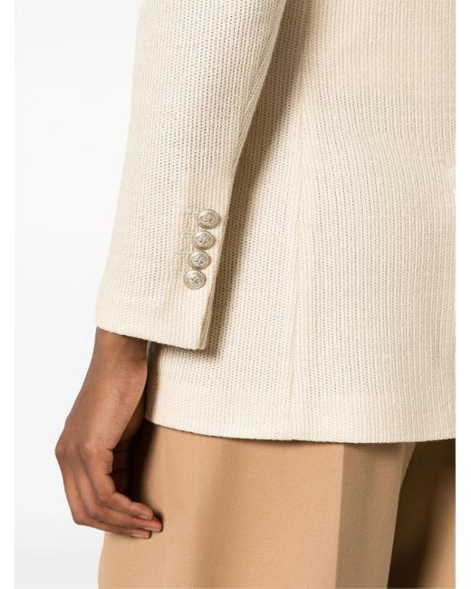 Circolo 1901 Natural Double-Breasted Textured Blazer