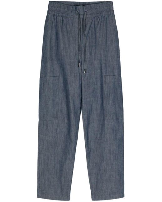 Emporio Armani Blue Gestreifte Straight-Leg-Jeans