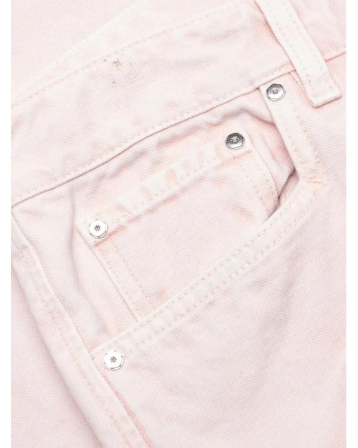 PDF Pink Rich Kid Frayed-Detail Embroidered Jeans for men