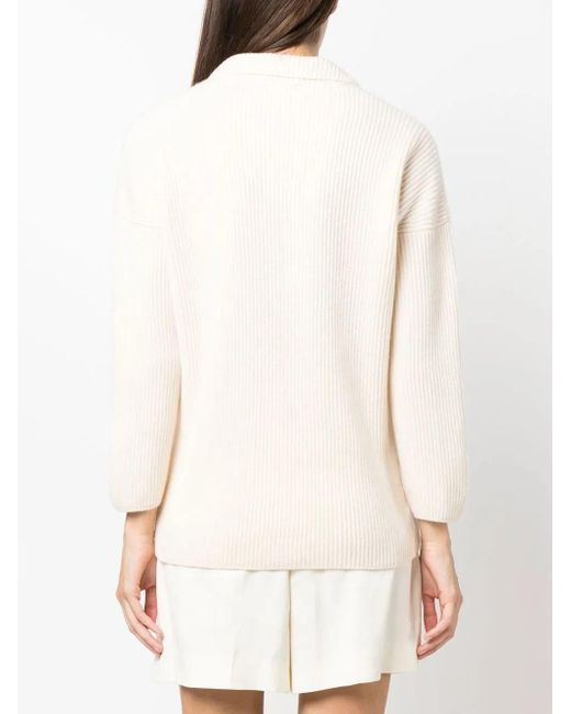 CORTE DI KEL Natural Ribbed-Knit Cardigan