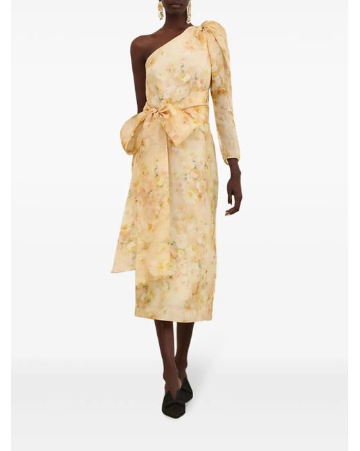 Zimmermann Crush Midi-Jurk in het Metallic