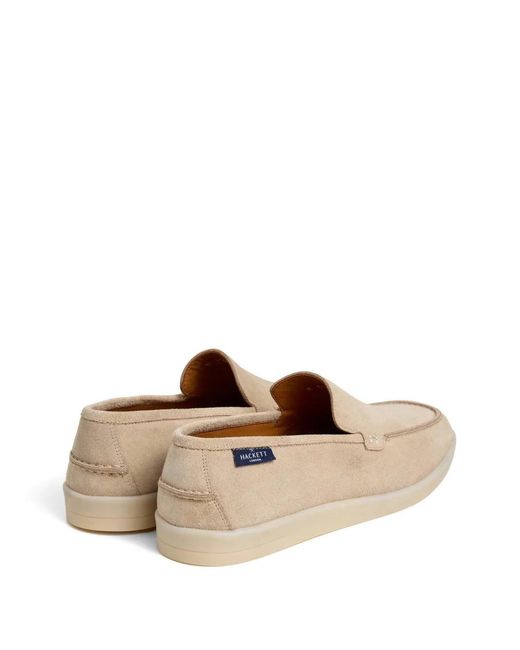 Hackett White Martins Suede Loafers for men