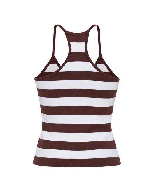Cara Cara Red Didi Stripe-Knit Tank Top